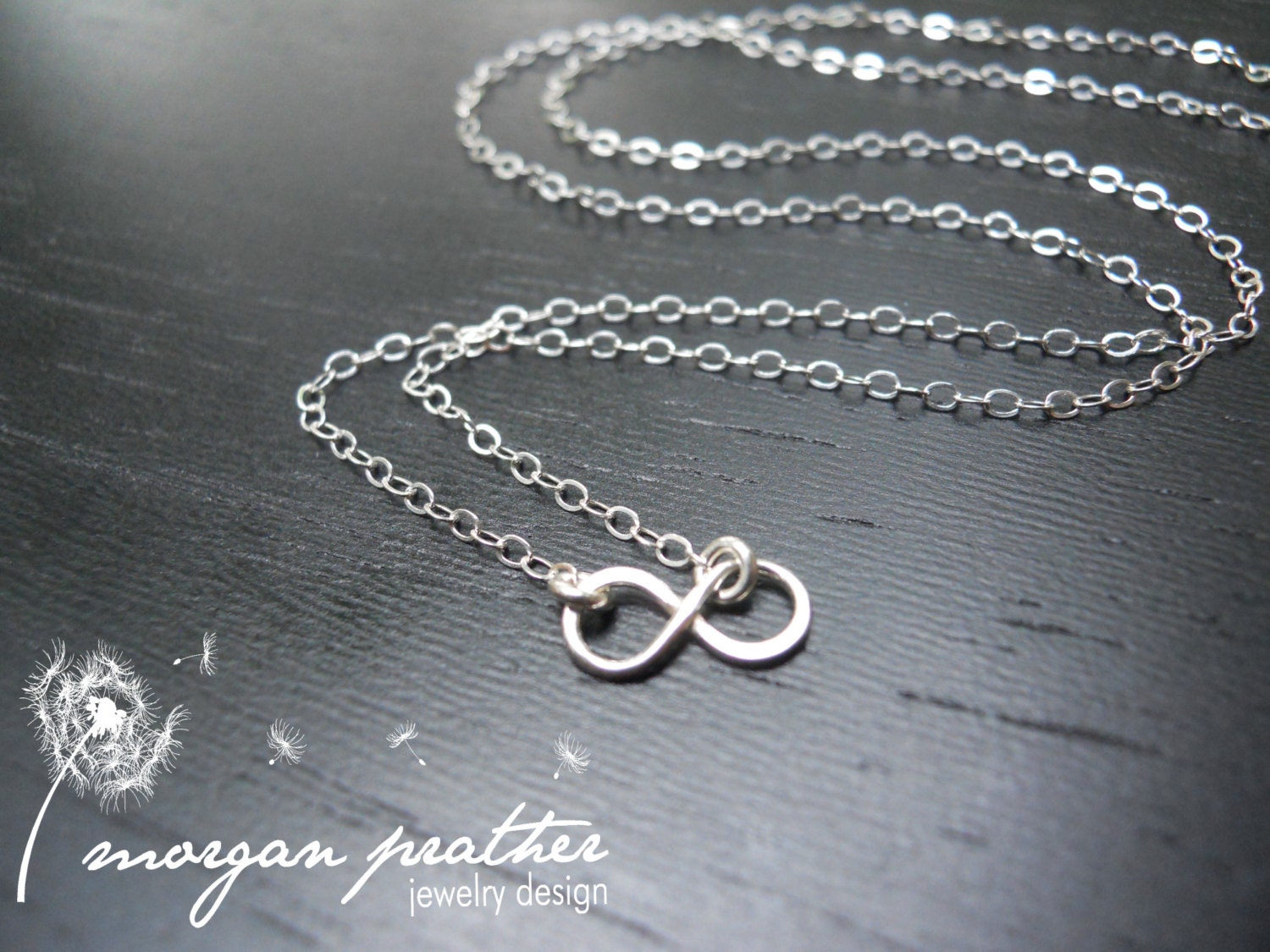 Tiny Infinity Sterling Silver Necklace - Infinity Charm Suspended on Sterling Silver Fine Cable Chain - Perfect Gift - morganprather