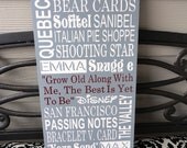 Custom Typography,  Family Sign, Word Art, Home Sign, Subway Sign, Family Rules, Memories, Phrases and Quotes, Gift Sign. 12  X 24 inches.