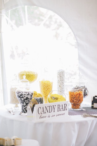 Candy Bar, Love Is So Sweet with a base, As seen in Style Me Pretty. Wedding Sign, Candy Buffet, Sweets or Dessert Table, Cookie Bar.
