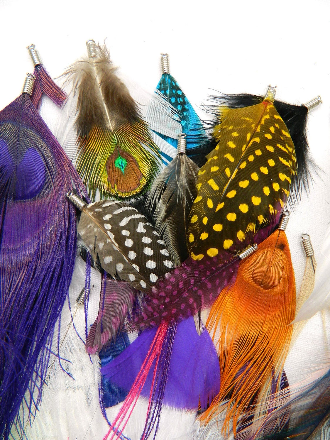 Feather Pendants - A Grab Bag of Possibilities PIF (15 pieces per bag) for hair extensions, necklaces, boutonnieres, and earrings