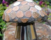 Little Beige Cap Mosaic Toadstool Garden Art MOO5065