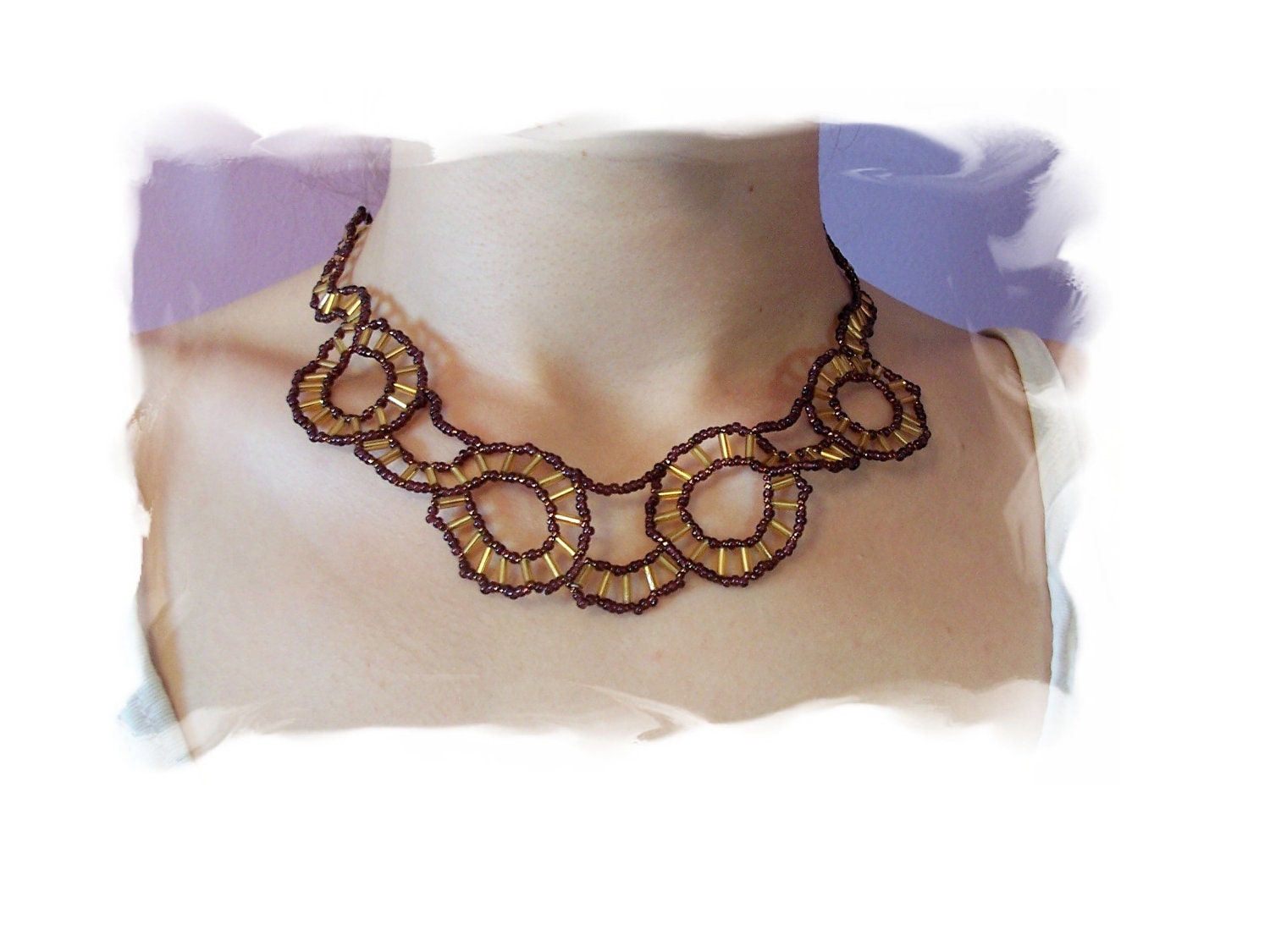 Spokes Necklace Pattern, Beading Tutorial in PDF