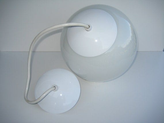 Mid Century Modern White Globe Pendant Light by CottageDesigns