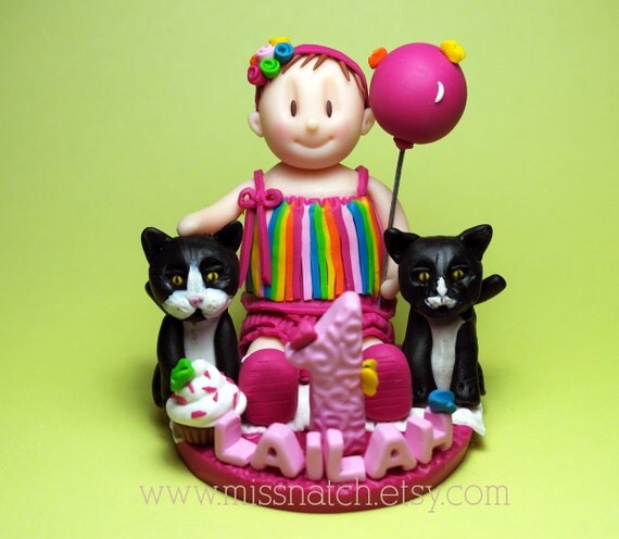 DEPOSIT - Custom Rainbow Party Butterflies First Birthday Cake Topper Il_570xn