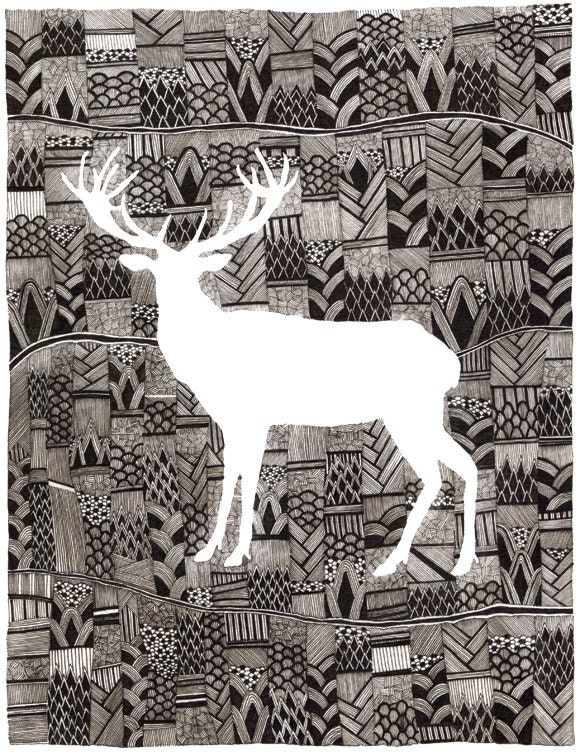 Deer Print 8x10
