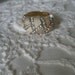 Vintage Joan Rivers Cross Hatch Gold Plated and Peach Enamel Rhinestones Ring