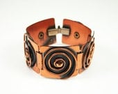 Vintage Rebajes Copper Swirl Pattern Chunky Bracelet