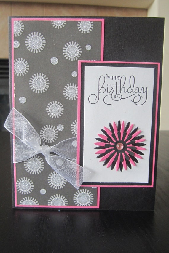 Happy Birthday Glitter Handmade Greeting Card By Thepaperdivamum