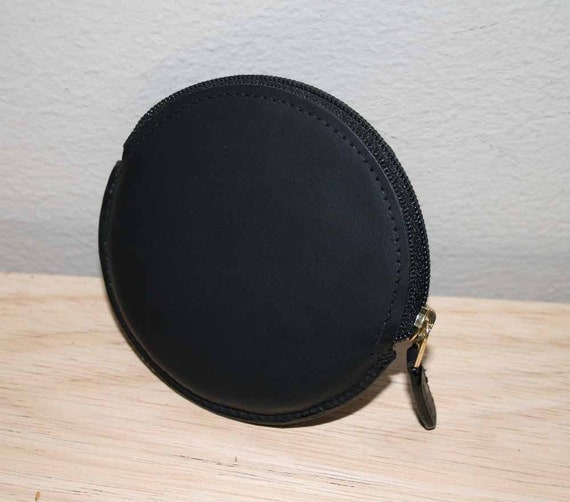 Genuine Leather Round Coin Purse Wallet Unisex by coolblade