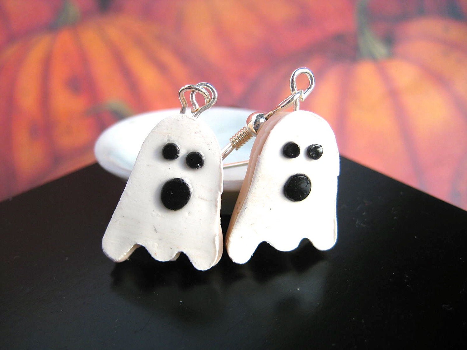 SALE- Food Jewelry Halloween Ghost Earrings