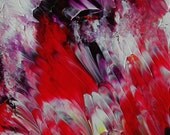 Wall Art Original Abstract Garden Acrylic Painting in White Mat