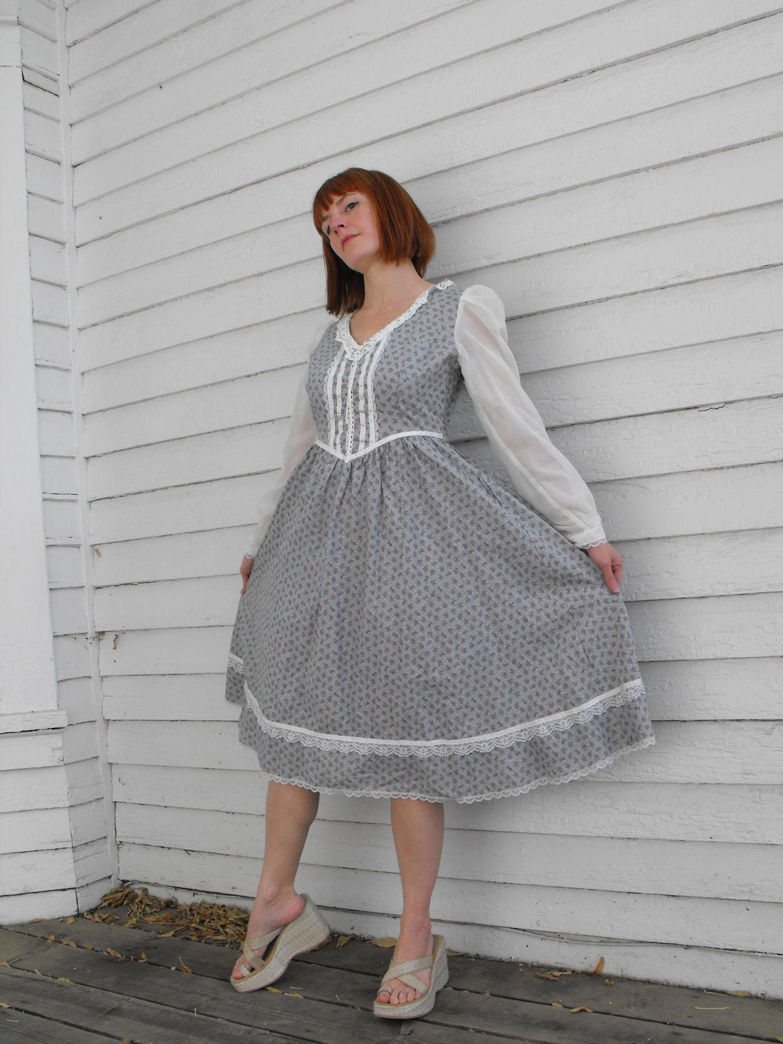 Vintage 70s Gunne Sax Dress Floral Prairie S Jeunes Filles