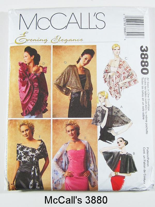 McCalls Pattern 3880 - Misses' Wraps & Capes in 7 Variations - All Sizes Included