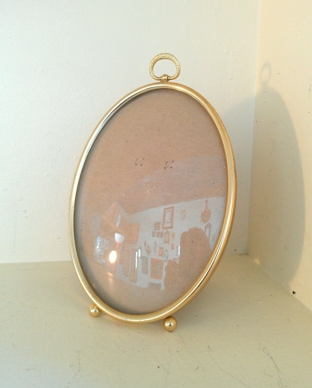 Vintage Picture Frame with Convex Glass and by SecretWindowMirrors