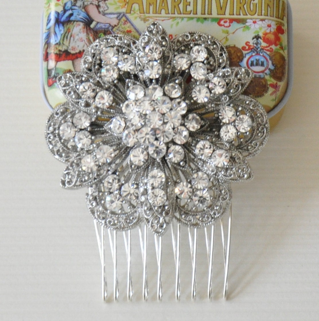 BRIDAL COMB,wedding comb,wedding hair comb , crystal hairpiece,bridal head piece with SWAROVSKI Crystals