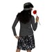 Black and White Paint Splatter Print A-line Skirt, Splatter Skirt