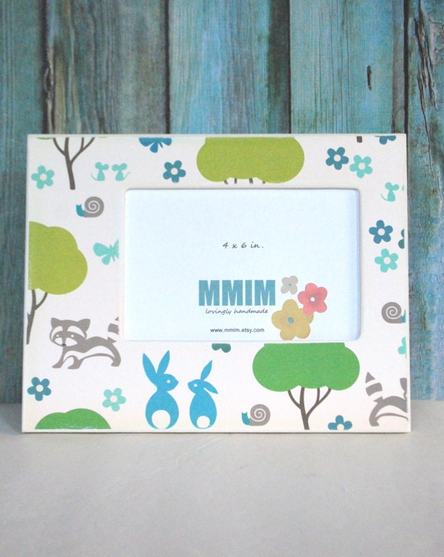 4 x 6 Picture Frame - Woodland Friends Picture Frame - Nursery Photo Frame