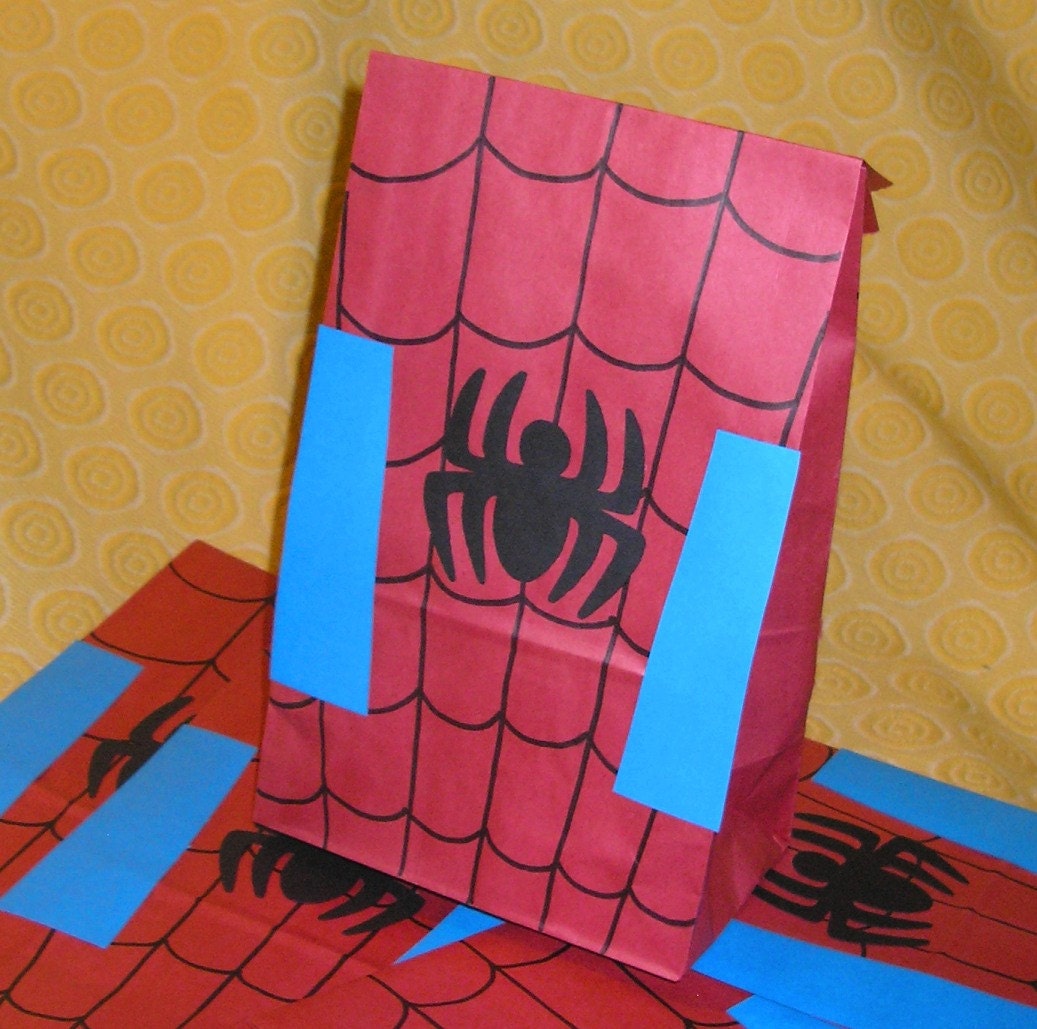 RESERVED for mlr1187 - Comic Book Superhero Theme Birthday Party Treat Sacks Goody Bags by jettabees on Etsy