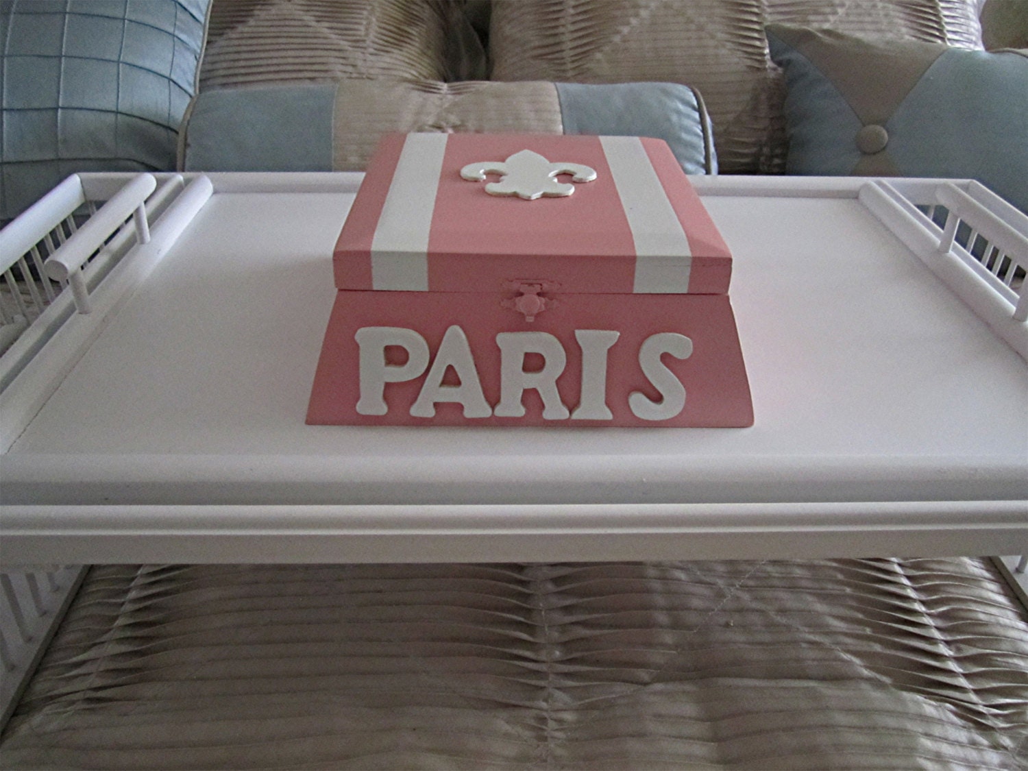 PARIS PINK Wooden Trinket/Jewelry/Keepsake/Treasure Box by ValsUnique