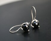 Melanite garnet and sterling silver earrings