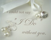 6 Bridesmaid Pearl Jewelry Gift Sets, Pearl Earrings Necklace Set, Sterling Silver