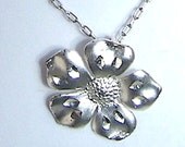 Vintage Sterling Silver Jewelry Pansy Flower Floral Pendant - ParisRain