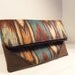 Fold over zipper pouch clutch / Western, Native American Ikat geometric print