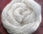 152 Yds. Handspun White Angora Rabbit Yarn from "Solo"