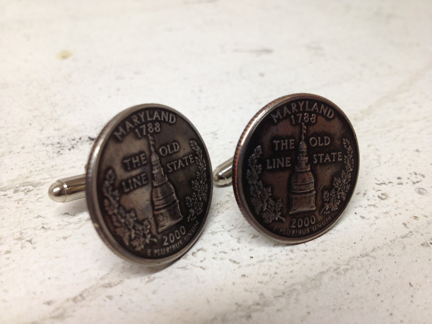 Maryland state quarters Jewelry cuff links by Custom Coin Rings