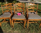 Reserved for Katie.....Six Vintage RWAY Dining Chairs at Retro Daisy Girl