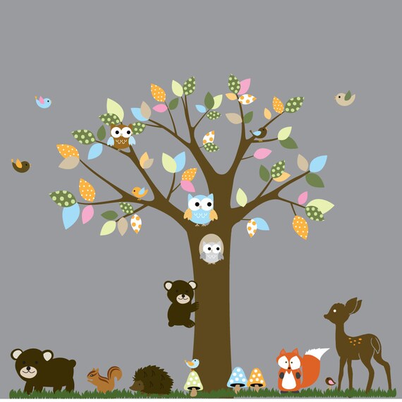 Vinyl Wall decal stickers swing tree set by wallartdesign on Etsy