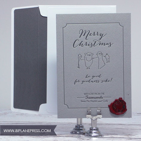 Letterpress Christmas Card - Childs drawing