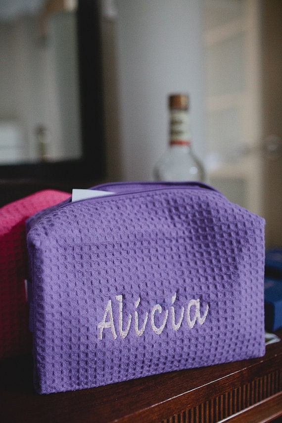 4 Cosmetic Bags Wedding Party Personalized Waffle Weddings Custom Made