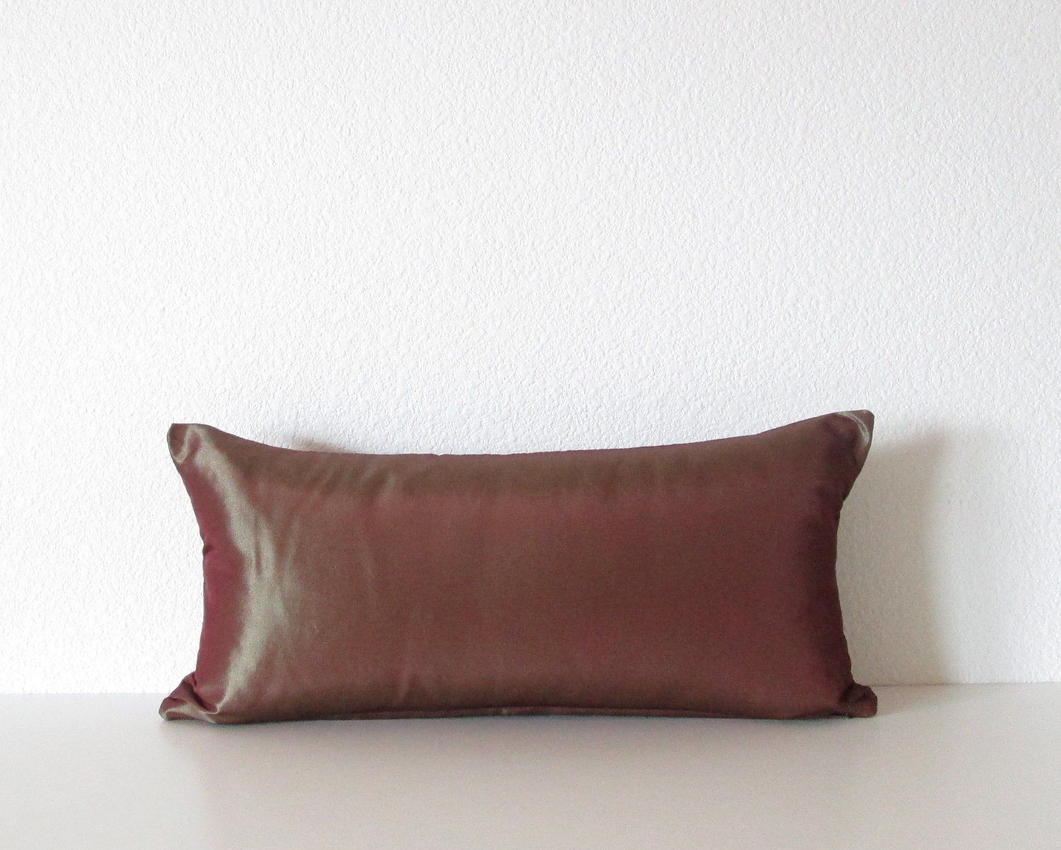 Decorative pillow cover - 8x16 - Burgundy - Silk - Lumbar Pillow - Mini Lumbar Pillow