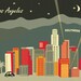 Los Angeles, California - Retro Art Poster (black style E8-O-LA1, blue style E8-O-LA2, or rust style E8-O-LA3)