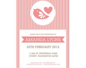 Printable Custom Birthday/ Baby Shower/ Christening Invitation - Pixie Stripe Pink