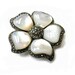 Vintage 925 marked Mother of Pearl Flower Brooch Pin