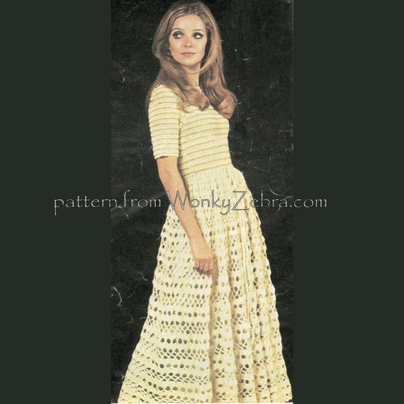 Vintage Crochet Pattern 205 PDF Lace Frock from WonkyZebra