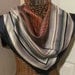 Beautiful Beige Brown Rust ECHO Silk Scarf - 26 x 26 Square