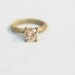 Organic Prong Ring Brass with Peach Brilliant T12