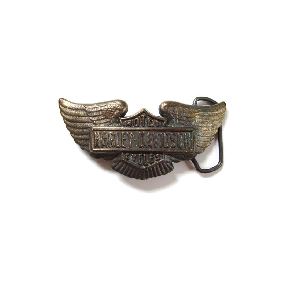 Vintage Brass Harley Davidson Motor Cycles Belt Buckle