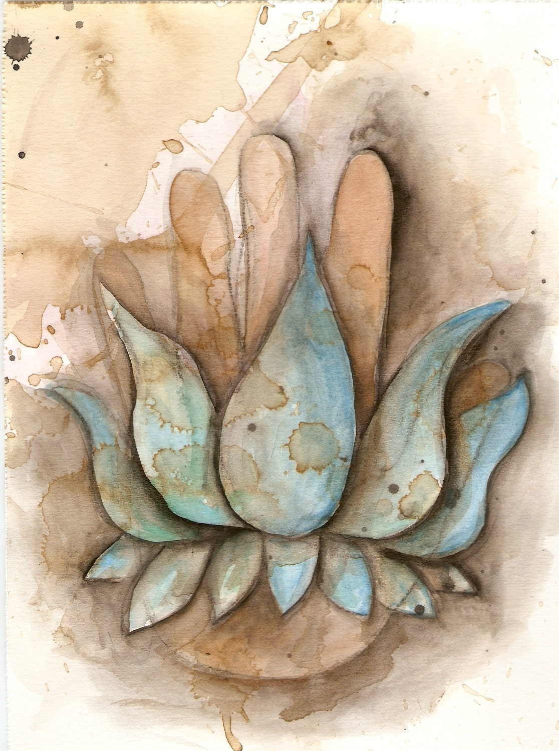 4x6 art print namaste lotus healing hand
