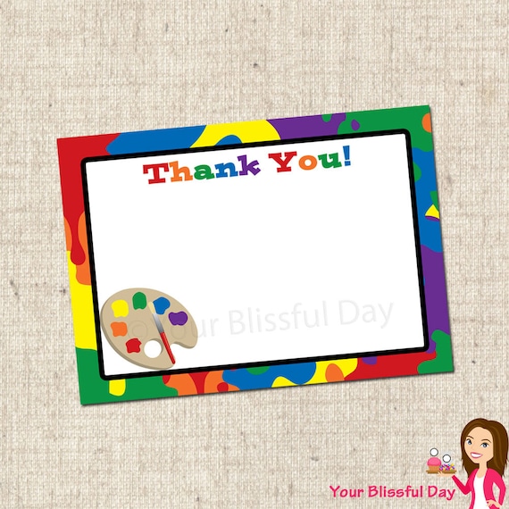 PRINTABLE Painting Party Thank You Cards Il_570xn