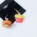 Vintage 80s/90s Rad Dangle Hamburger and Fries Earrings