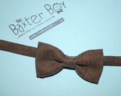 Brown Heather polyester little boy bow tie - photo prop, wedding, ring bearer, accessory