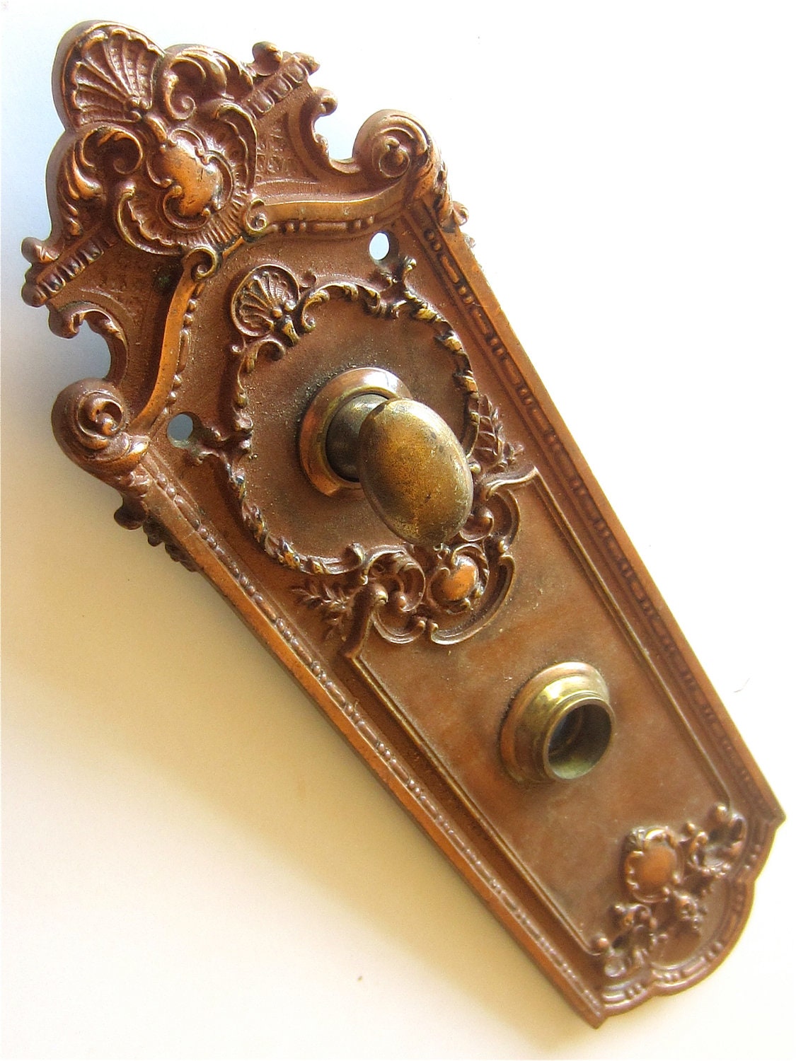 Antique Bronze Ornate Door Plate by TheBlindPeacock on Etsy