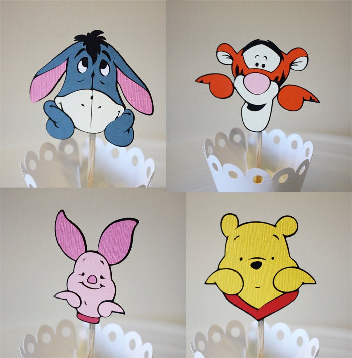 Peek A Boo Winnie The Pooh & Friends Cupcake Toppers / Cake Topper / Centerpieces