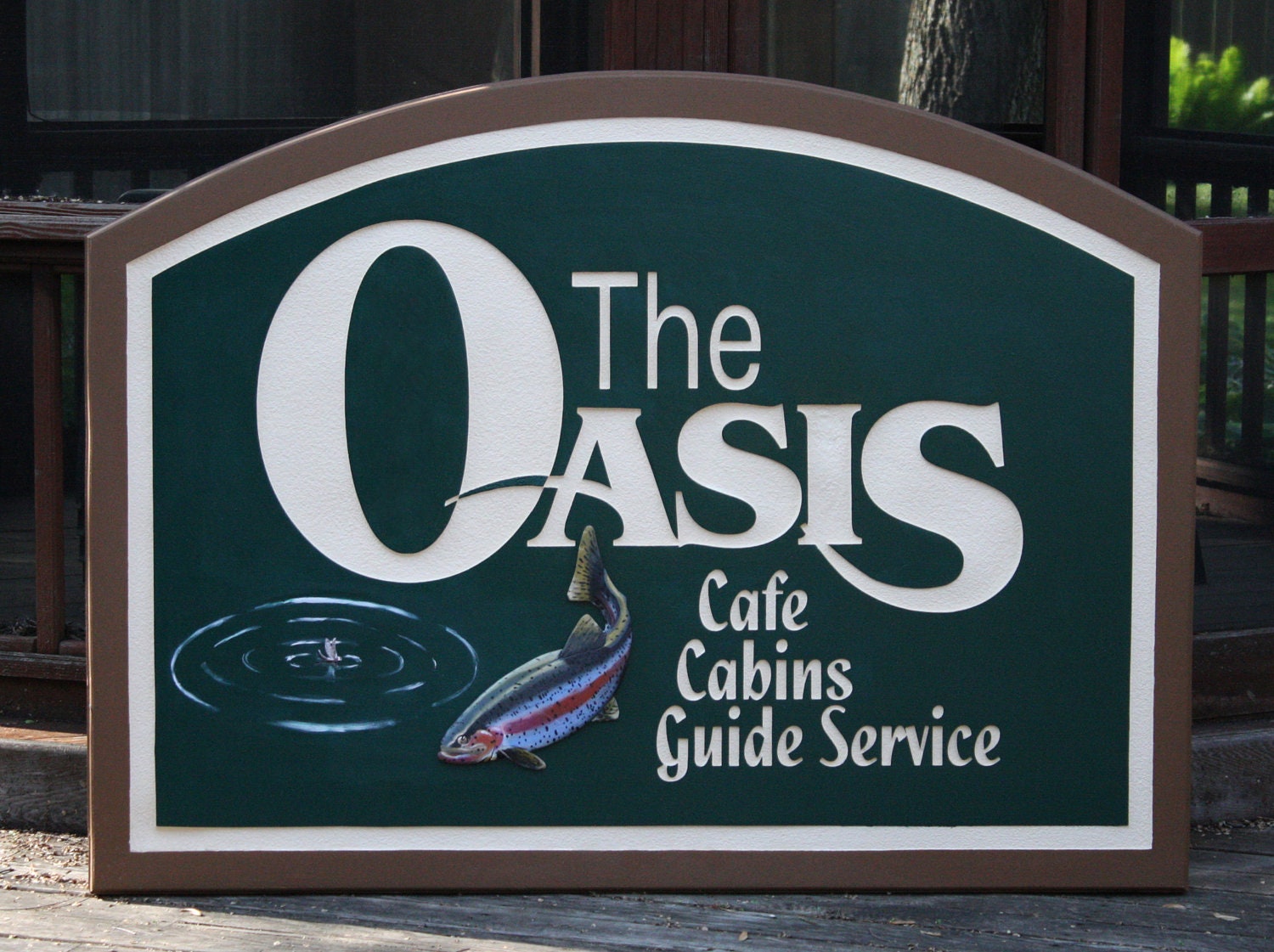 Custom Business/Fishing Lodge Sign seasonal carving decor housewares outdoor sculpture sign custom sign painted sign Lodge business sign