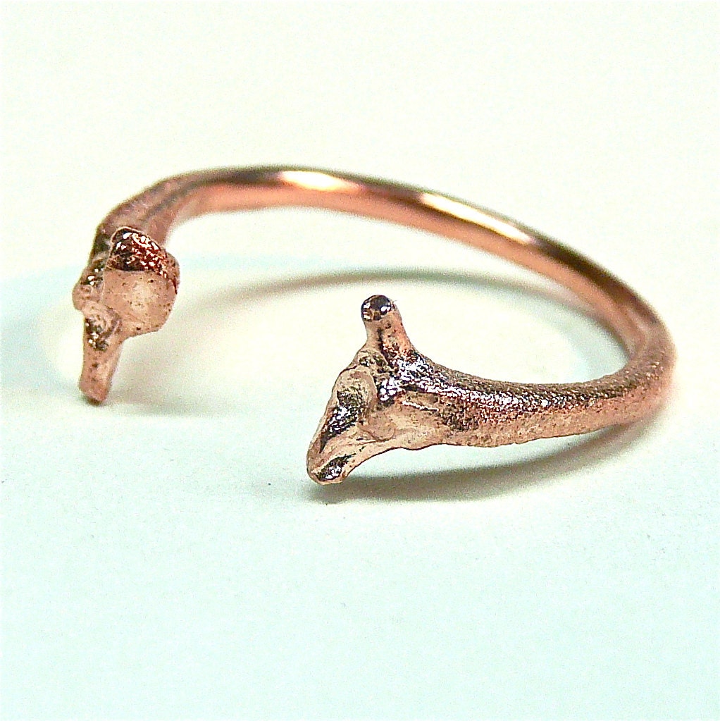 Rose Gold/ Gold Vermeil Snake rib bone Adjustable band ring