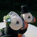 Puffin Love custom wedding cake topper